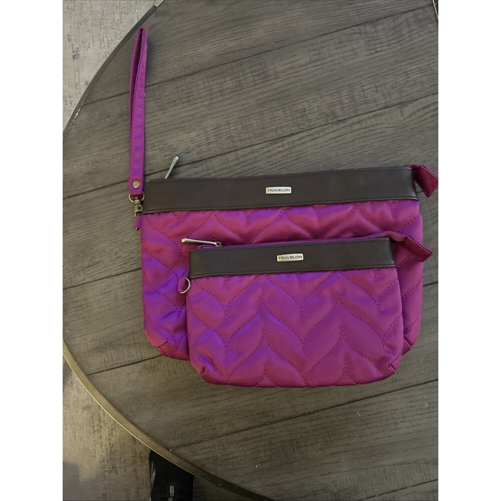 Travelon Pink Quilted RFID Wristlet And Matching Wallet